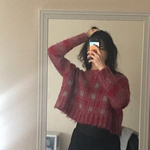 Fleece Checkered Sweater